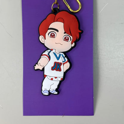 BTS 3-PACK! Kpop Korean Tag Keychain Figures of BTS Members V, Jungkook & Jin (New)