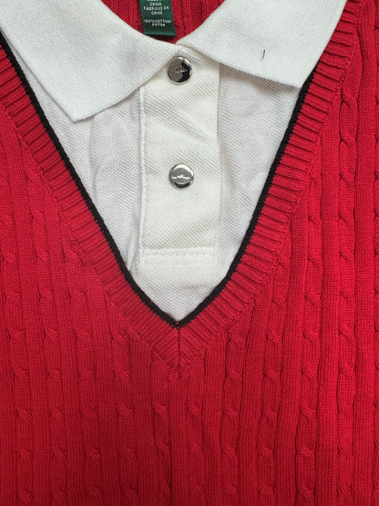 Ralph Lauren Women's Active Golf 2 Cable Knit Sweater, Size XL/Red