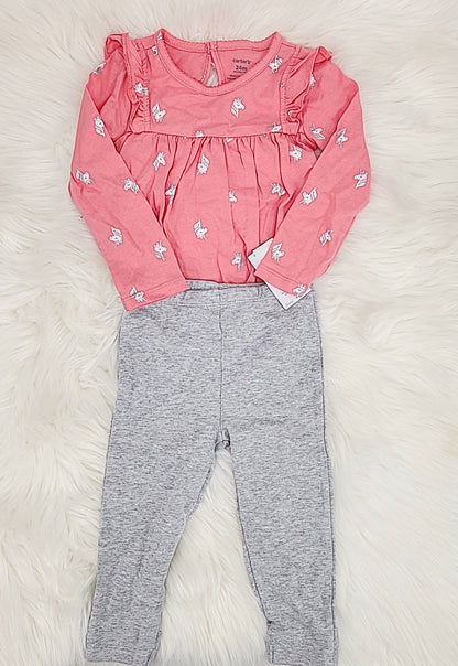 Carter's Baby Girls 2-Pc. Bodysuit and Leggings Cotton Set