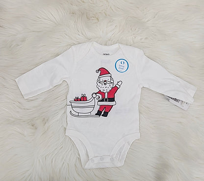 Carter's Infant Bodysuits White White Santa Bodysuit, Infant/3Months