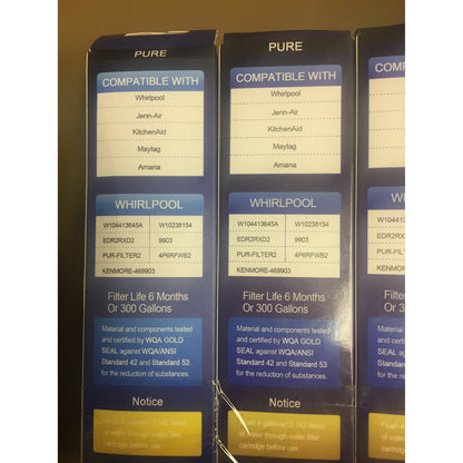 Colpure 3 packs Refrigerator Water Filter, 3PCS, Blue, 23