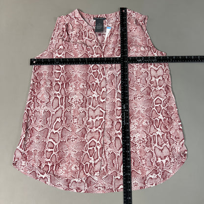 CHELSEA & THEODORE Sleeveless Blouse Women's Size L Pink Python 2165072 (NEW)