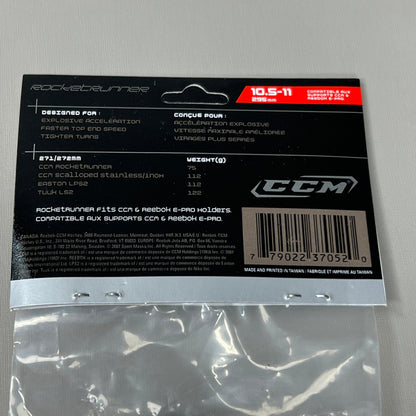 CCM RocketRunner Ice Skate 1 PAIR Stainless Steel Replacement Blades 10.5-11 295mm (New)