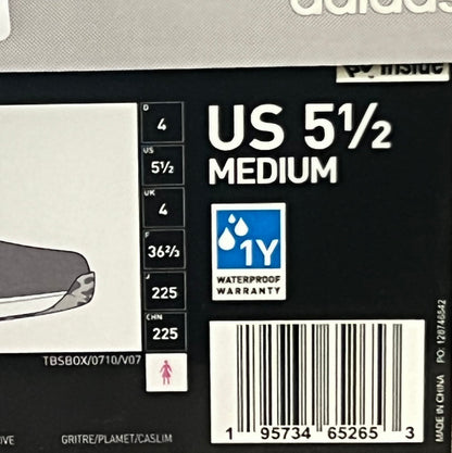 ADIDAS Golf Shoes W S2G SL Waterproof Women's Sz 5.5 Grey / Lime GZ3911 (New)