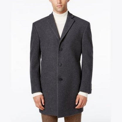 Calvin Klein Mens Prosper X-Fit Slim Fit Overcoat