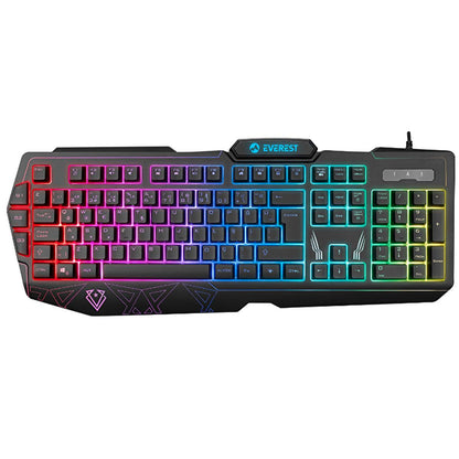 Everest Gaming Keyboard and Mouse Combo - USB 3, RGB Lighting, 3 Macro Keys, Adjustable DPI