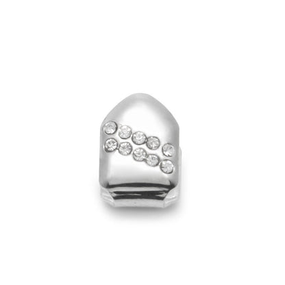 Hip-hop diamond-encrusted and gold-plated teeth grillz