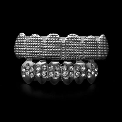Hip-hop polished braces with gold electroplating
