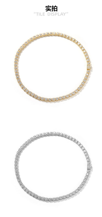 Iced Out Tennis Chain Cubic Zirconia CZ Hip Hop Necklace