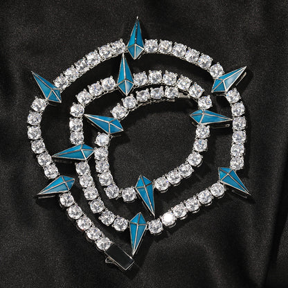 Hip-hop Black Panther zircon tennis chain