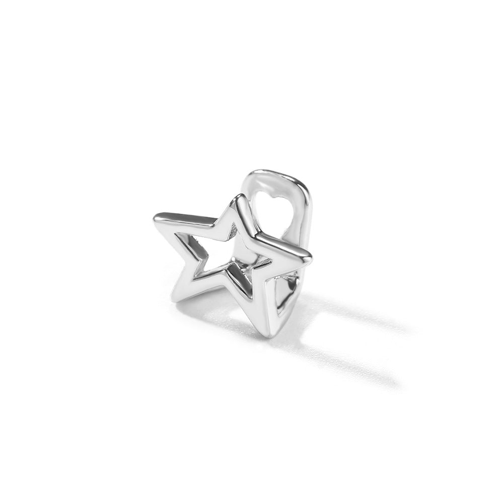 Hip-hop niche design hollow five-pointed star braces