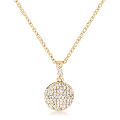 Necklace with CZ Disk Pendant