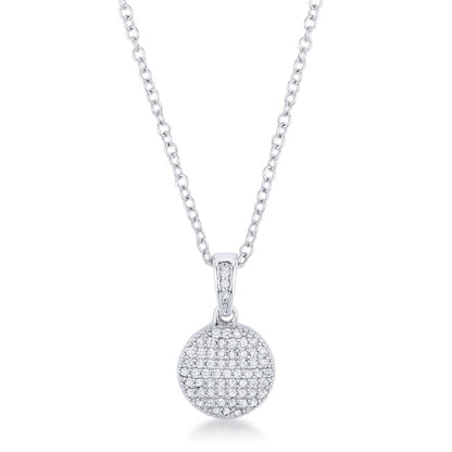 Necklace with CZ Disk Pendant