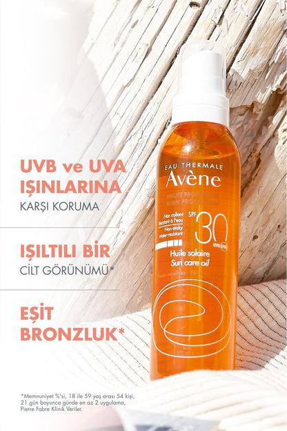 Avene SPF 30+ Sunscreen Oil Spray - Water-Resistant, Non-Greasy Sun Protection for Sensitive Skin