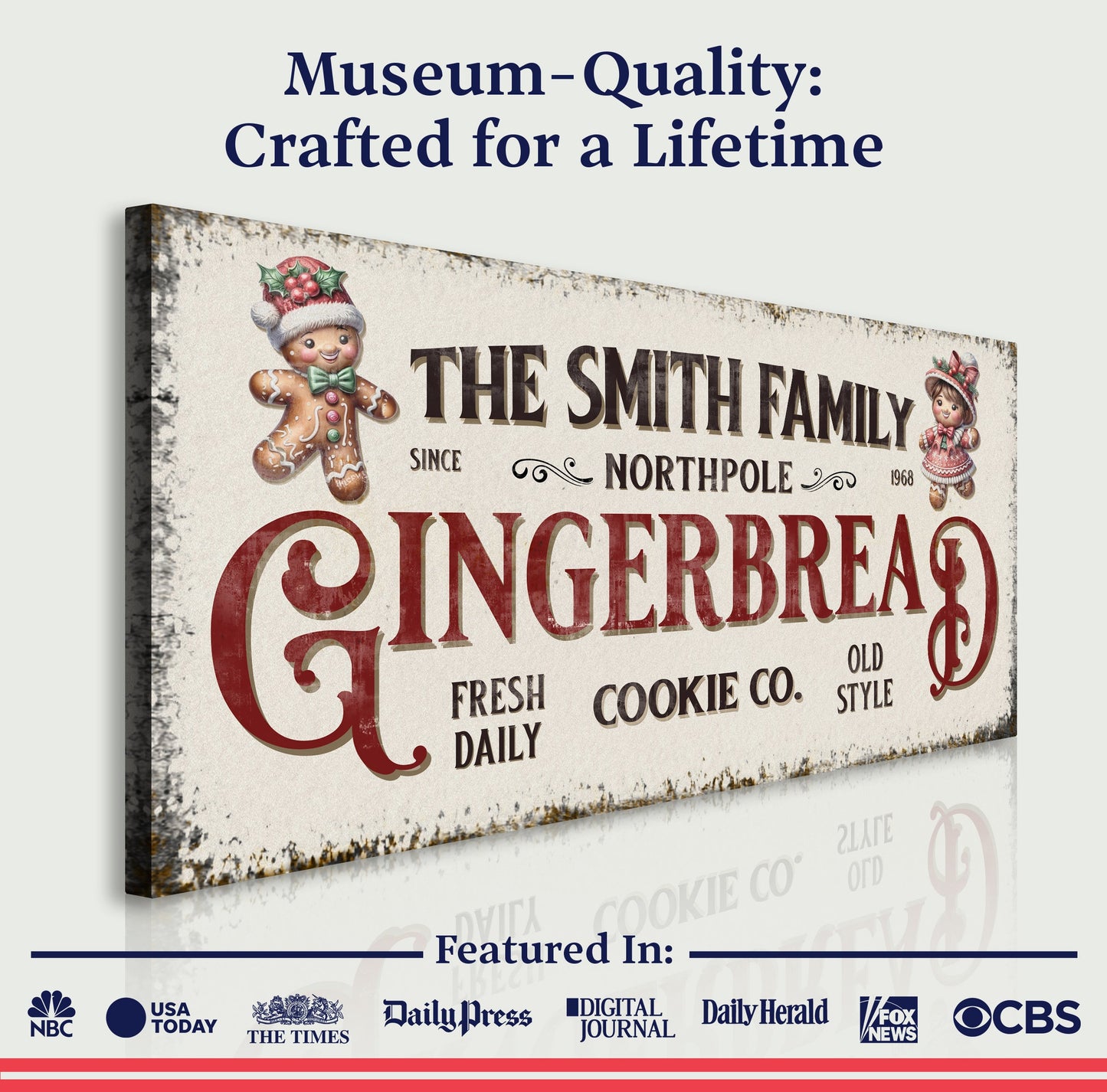 Family Gingerbread Bakery Christmas Sign