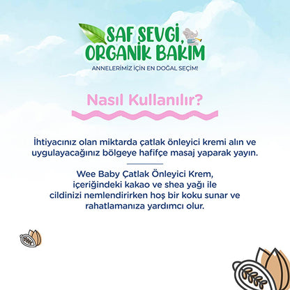 Wee Baby Organic Diaper Cream, 5.07 fl oz - Natural, Vegan, Dermatologically Tested Baby Care