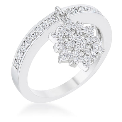 Snowflake 0.35ct CZ Simple Holiday Charm Band Ring