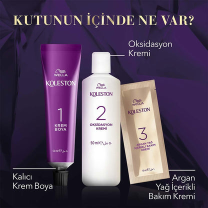 Wella Koleston Intense Hair Dye - Long-Lasting Color with Argan Oil, 100% Grey Coverage