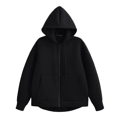 Zip Up Hoodies Women – Oversized Autumn Hooded Sweatshirt
