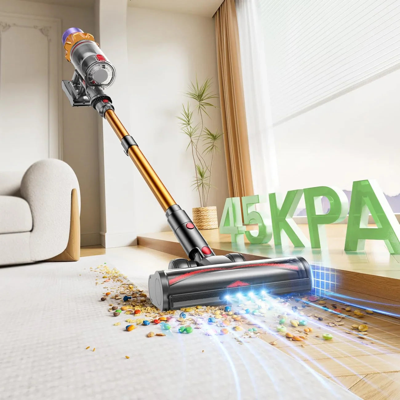 550W Cordless Vacuum Cleaner 45000Pa Powerful Brushless Motor Handheld Home