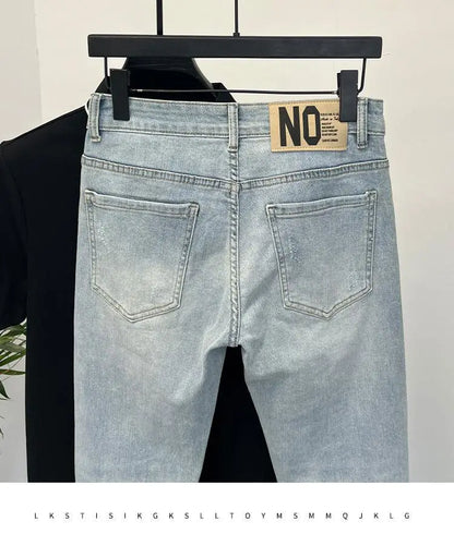 Men Skinny Jeans – Light Color Slim Fit Casual Fashion Denim
