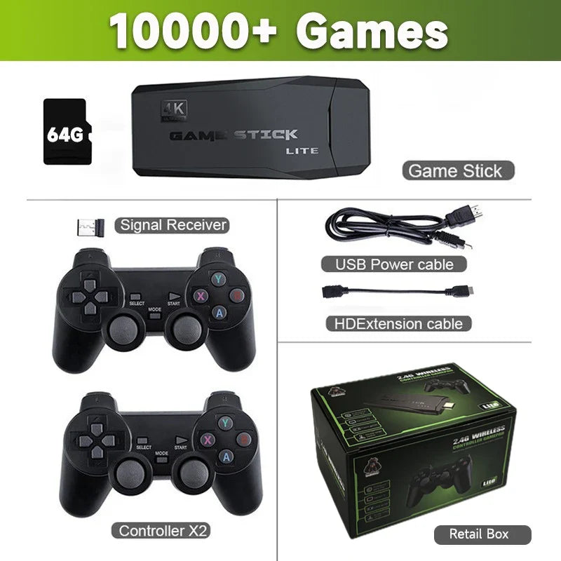 M8 Wireless Game Stick – 64GB 4K Retro 10000 Games Console