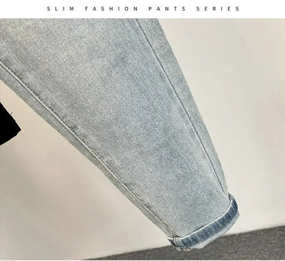 Men Skinny Jeans – Light Color Slim Fit Casual Fashion Denim