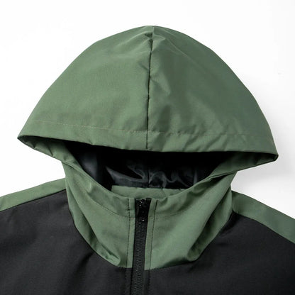 Men Windproof Jacket – Hooded Sportswear for Outdoor Autumn & Winter