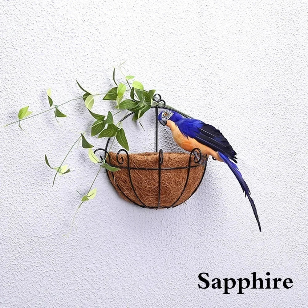 Handmade Feather Parrot Garden Ornament