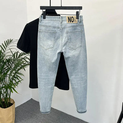 Men Skinny Jeans – Light Color Slim Fit Casual Fashion Denim
