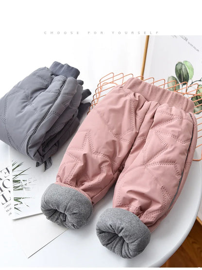 Kids Winter Thermal Pants – Cotton Padded Warm Trousers for Snow Play