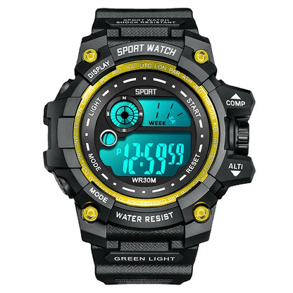 Men LED Digital Watch – Luminous Waterproof Sport Military Wristwatch
