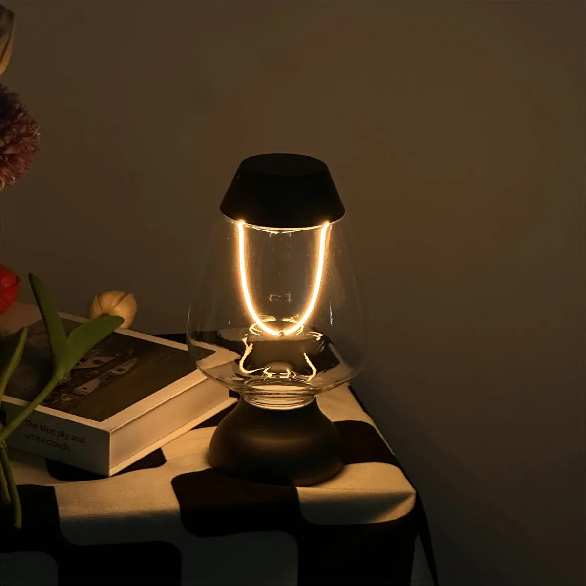 Rechargeable Dimmable LED Filament Table Lamp – Nordic Cordless Bedside Light