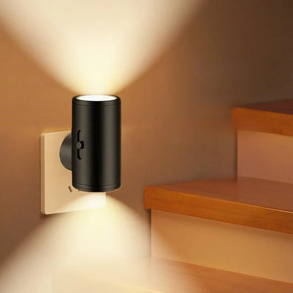 Plug In Dimmable LED Night Light Auto Sensor Bedside Bathroom Hallway Lamp