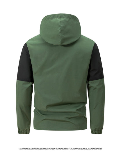 Men Windproof Jacket – Hooded Sportswear for Outdoor Autumn & Winter