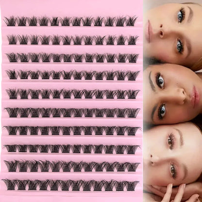 DIY Eyelash Extension Kit Individual Lashes Cluster Mix Lash Clusters with Lash Bond and Seal and Lash Accessories