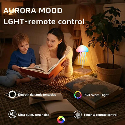 LED Jellyfish Lamp 9 Tentacles Color Changing Remote Night Light Ultra Battery