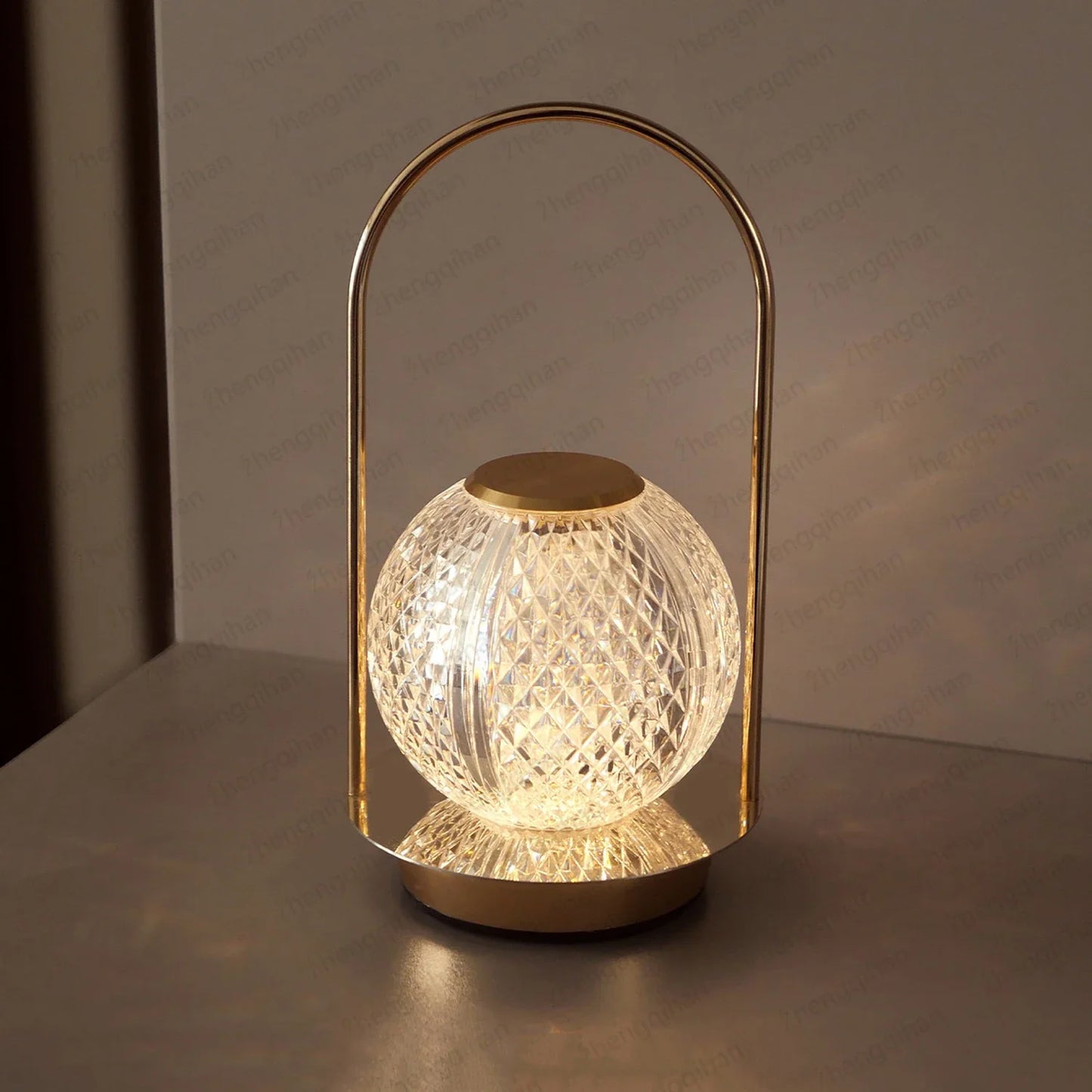 Wireless Crystal LED Table Lamp – Rechargeable Touch Night Light for Bedroom Bar