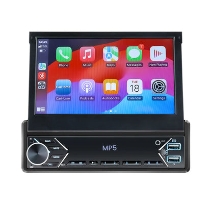 New Carplay Android Auto 1Din 7'' Retractable Universal Car Stereo Radio TouchScreen MP5 Player Intelligent Vehicle System BT FM