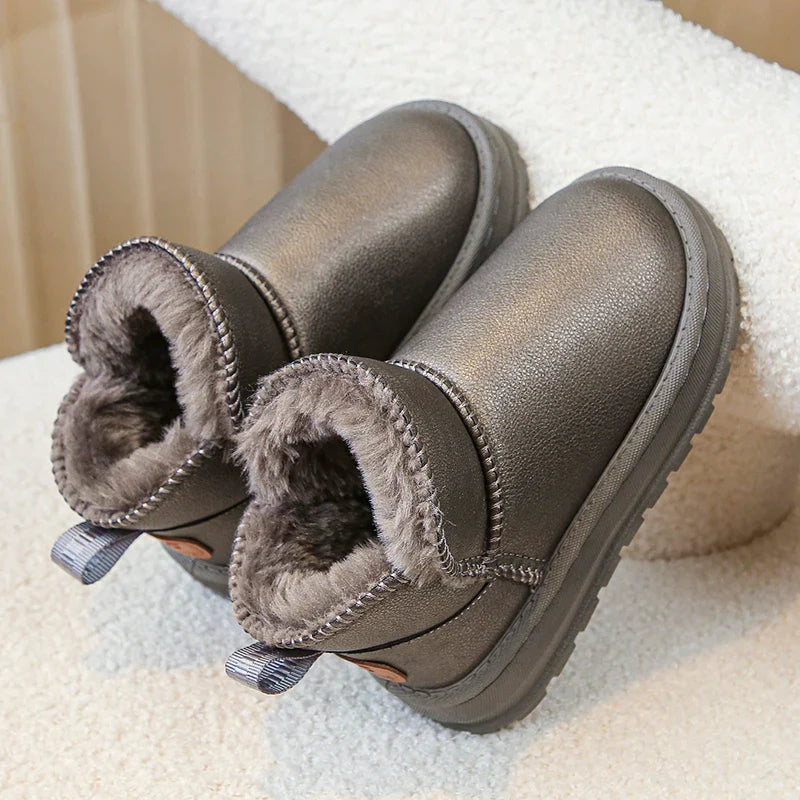 2025 Winter Children Snow Boots for Boys Girls Fashion Warm Thick Plush Ankle Boots Anti-skid Kids Boots Classic Rubber Shoes