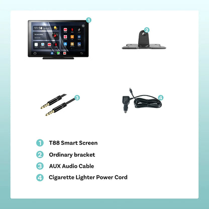 OTTOCAST CarPlay Screen 9.0" INCH 4K Car Touch Screen Wireless Carplay Android Auto Radio DVR GPS Video Built-in Youtube Netflix