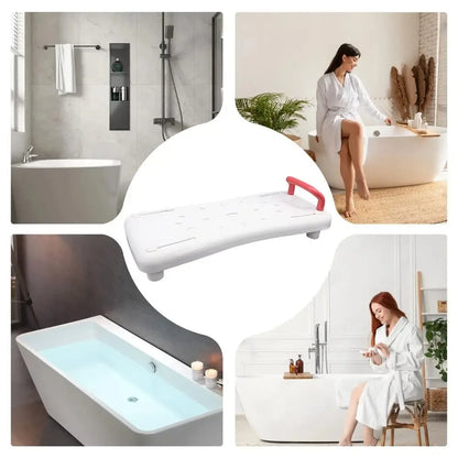 With Handle Bathtub Shower Board Adjustable Non -slip Bathtub Bench With Rounded Corners Bath Sitting Board For Disabled People