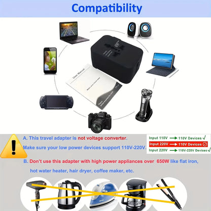 Universal AC Power Adapter EU US Plug Converter Dual USB Travel Charger