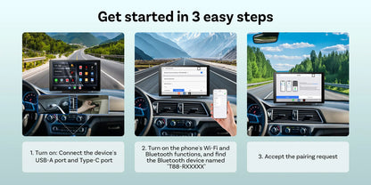 OTTOCAST CarPlay Screen 9.0" INCH 4K Car Touch Screen Wireless Carplay Android Auto Radio DVR GPS Video Built-in Youtube Netflix