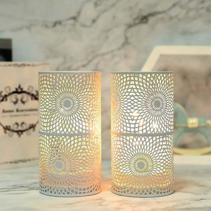 2Pcs Battery LED Table Lamps – Modern Cylinder Cordless Lights for Home & Wedding