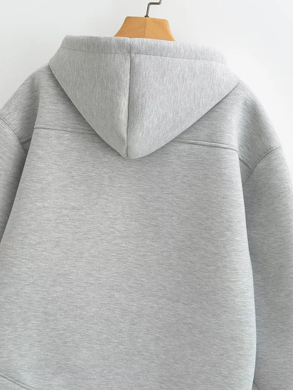 Zip Up Hoodies Women – Oversized Autumn Hooded Sweatshirt