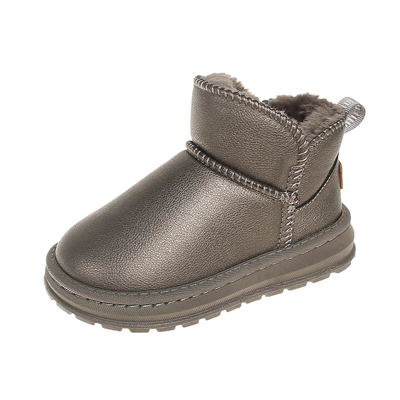 2025 Winter Children Snow Boots for Boys Girls Fashion Warm Thick Plush Ankle Boots Anti-skid Kids Boots Classic Rubber Shoes