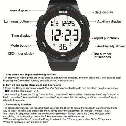Watches for Women, Fashion Watch With High-Resolution LED Definition Display, Waterproof Multi-Function Electronic Digital Watch