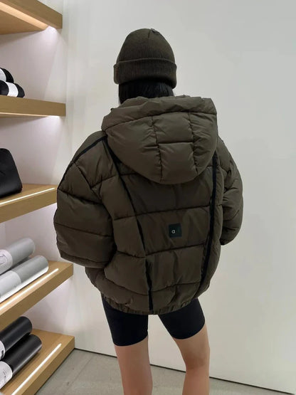 White Winter Jacket for Women – Hooded Thick Warm Padded Coat