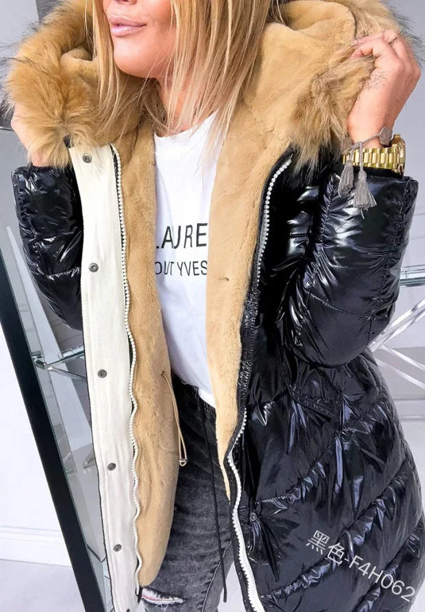 womens puffer jacket faux fur collar,  Puffer Jacket Women
